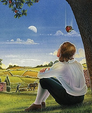 Newton apple moon